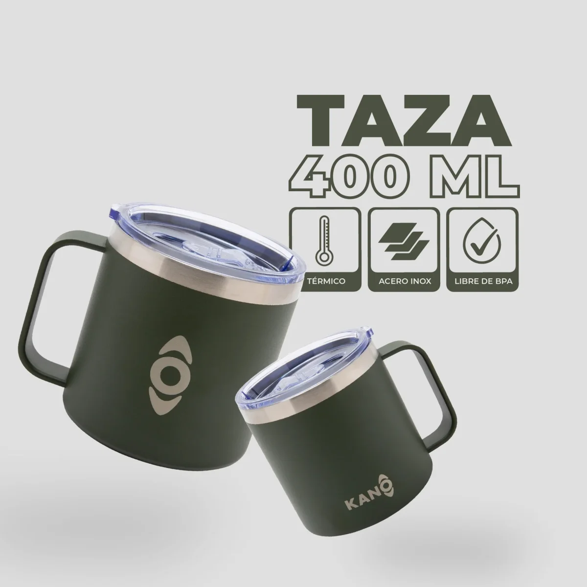 Taza Térmica 400 ml Verde - Imagen 4