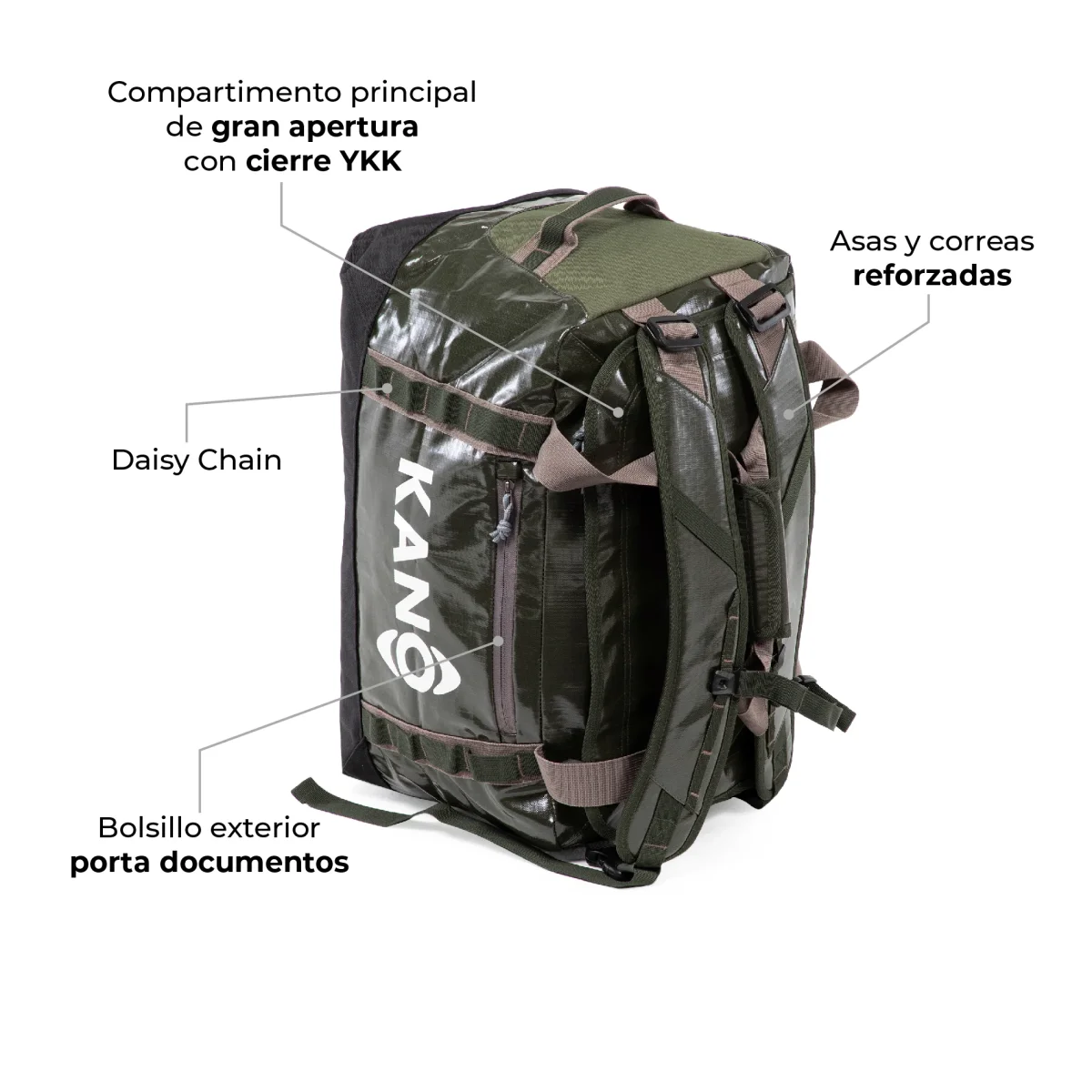 Bolso Mochila Impermeable 40L Darwin Verde - Imagen 4