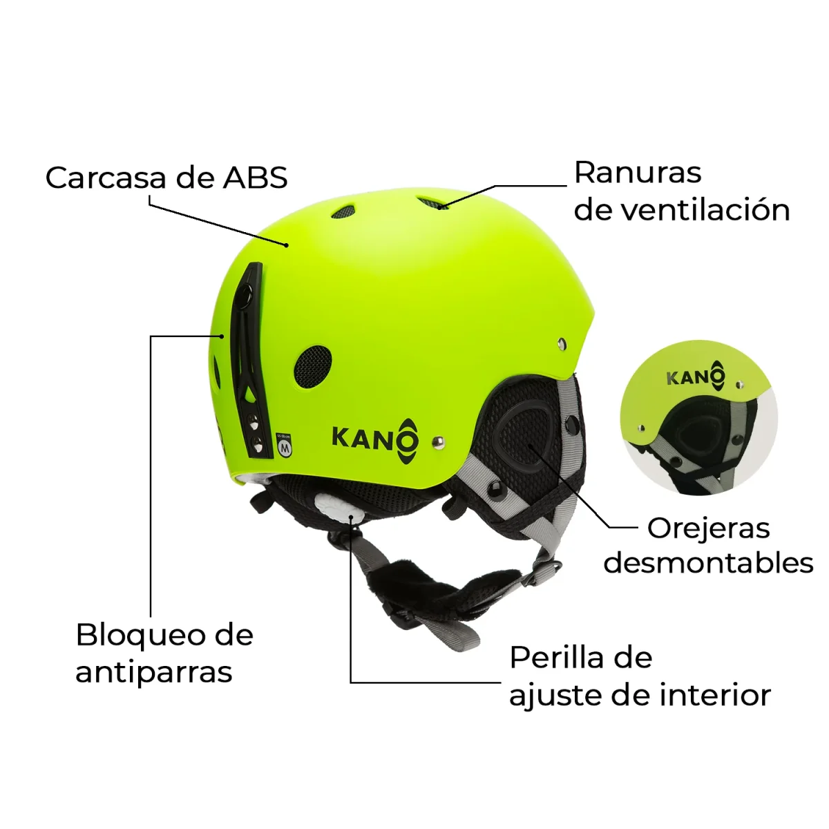 Casco de Nieve para Niños Lime - Imagen 4