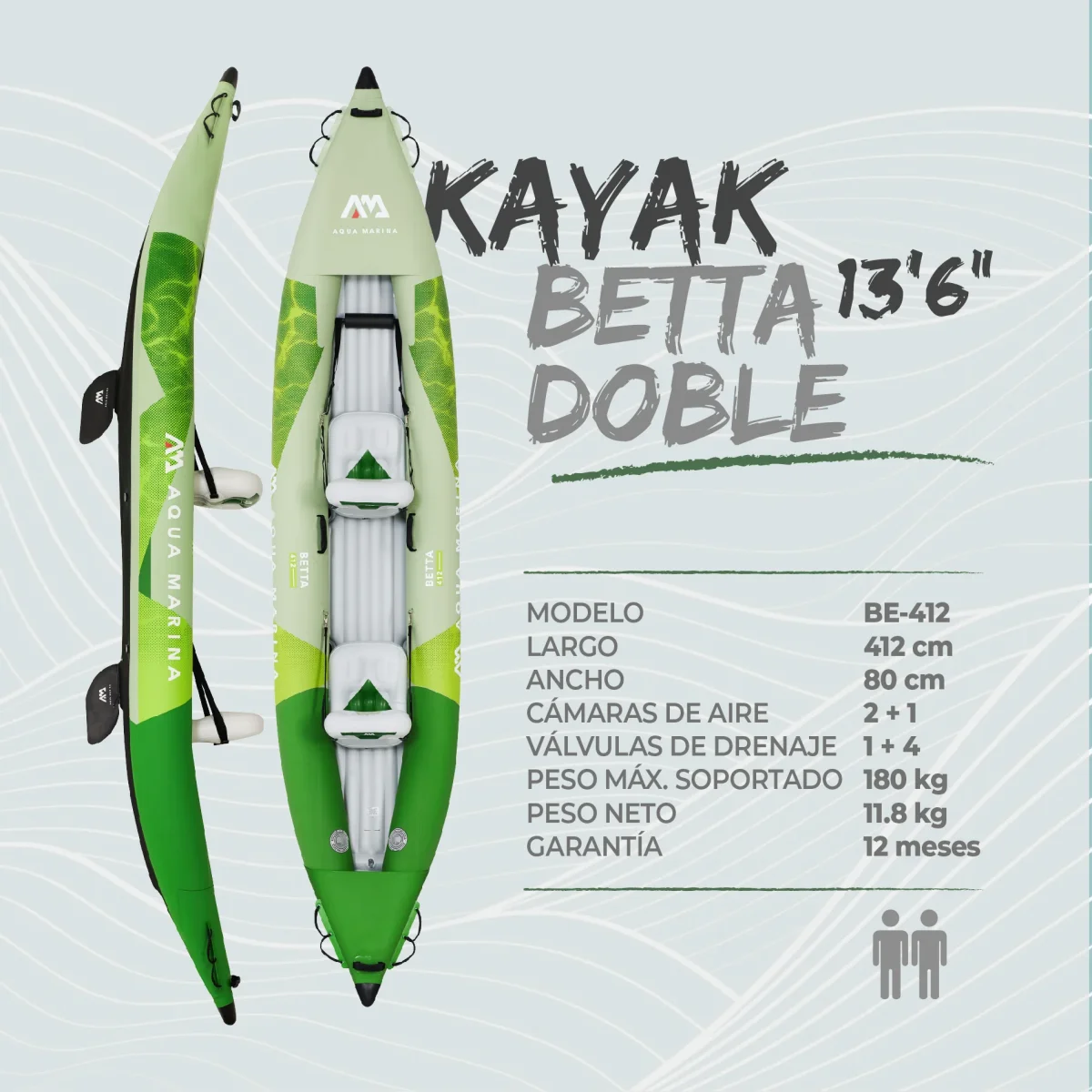 Kayak Betta Doble Leisure - Imagen 4