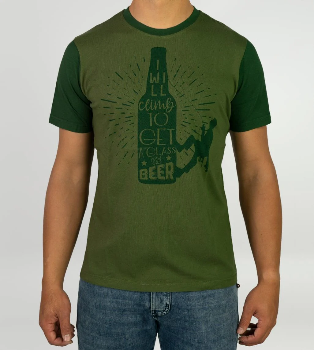 Camiseta Algodón Orgánico Climb&Beer Green - Imagen 2