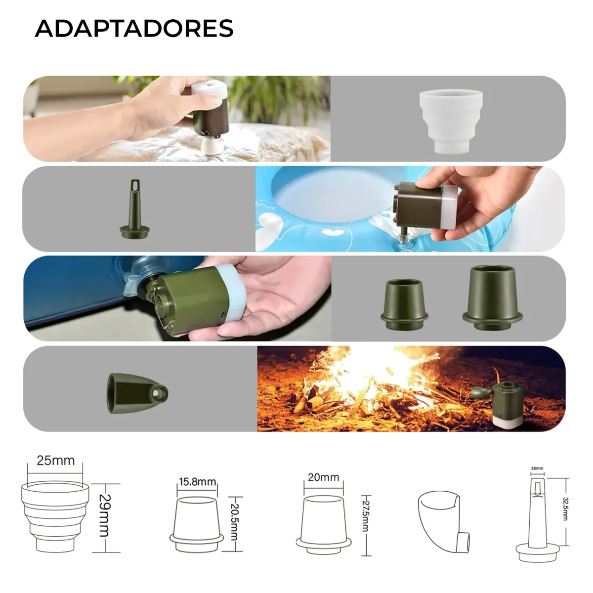 Mini Inflador 4 en 1 con Linterna - Imagen 5