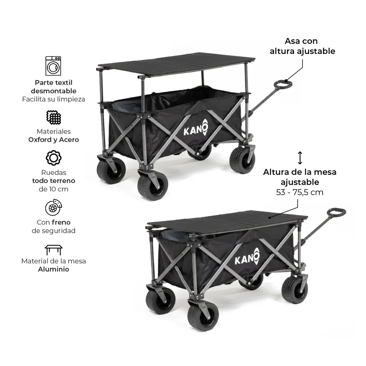 Carro de Transporte Convertible en Mesa Sherpa Table - Imagen 6