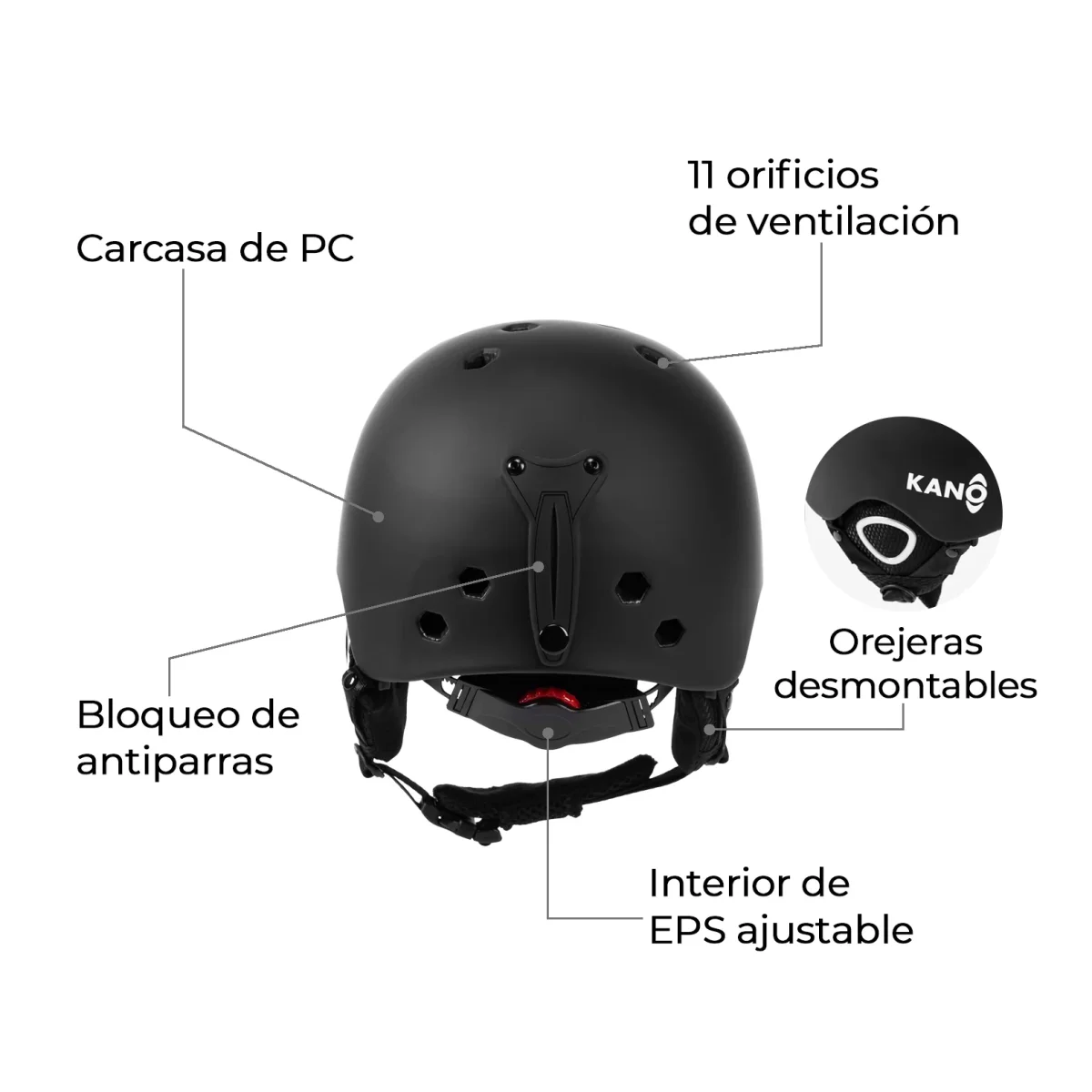 Casco de Nieve KS Negro - Imagen 4