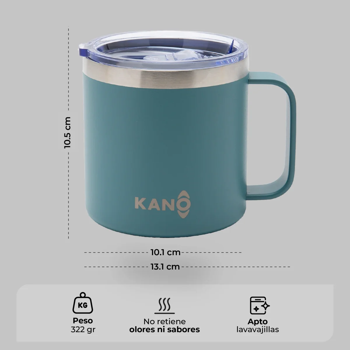 Taza Térmica 400 ml Turquesa - Imagen 7