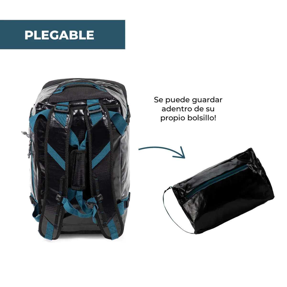 Bolso Mochila Impermeable 40L Darwin Black - Imagen 6