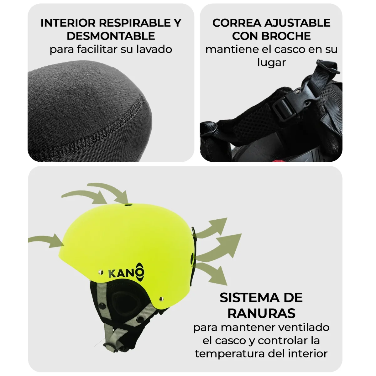 Casco de Nieve para Niños Lime - Imagen 6