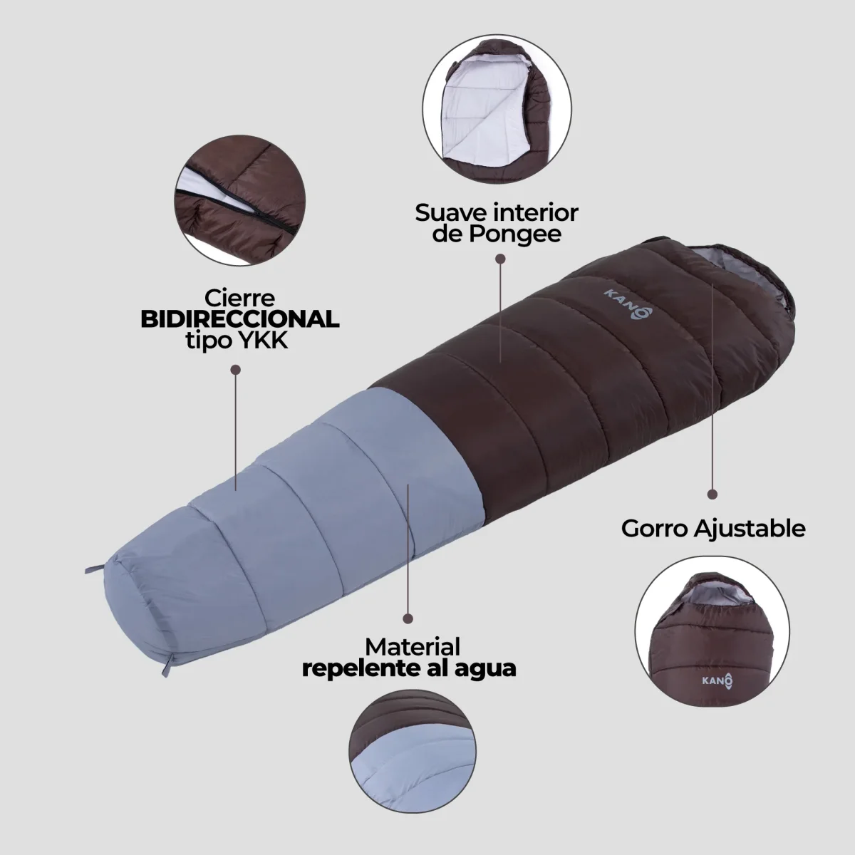 Saco de Dormir 0°C / 20°C Aconcagua Café - Imagen 7