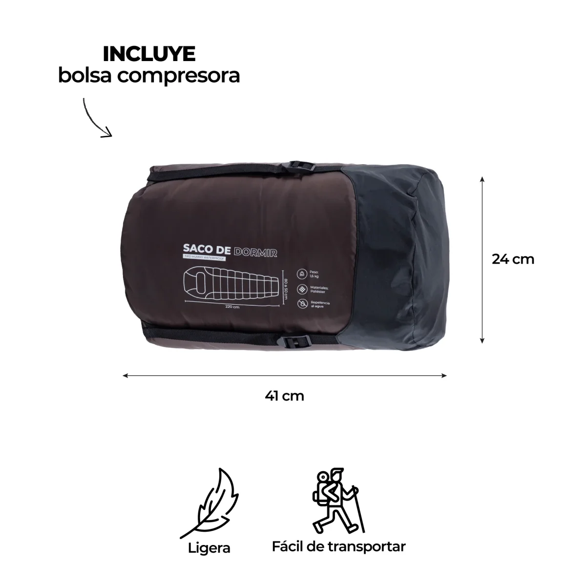 Saco de Dormir 0°C / 20°C Aconcagua Café - Imagen 9