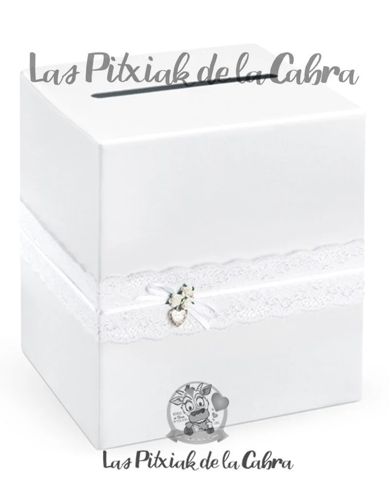 Caja para Sobres Blanca Encaje - Imagen 2