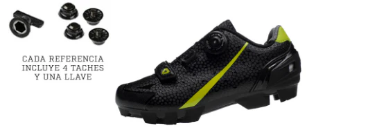 Zapatillas MTB Warrior Negro Amarillo Neón - Imagen 2