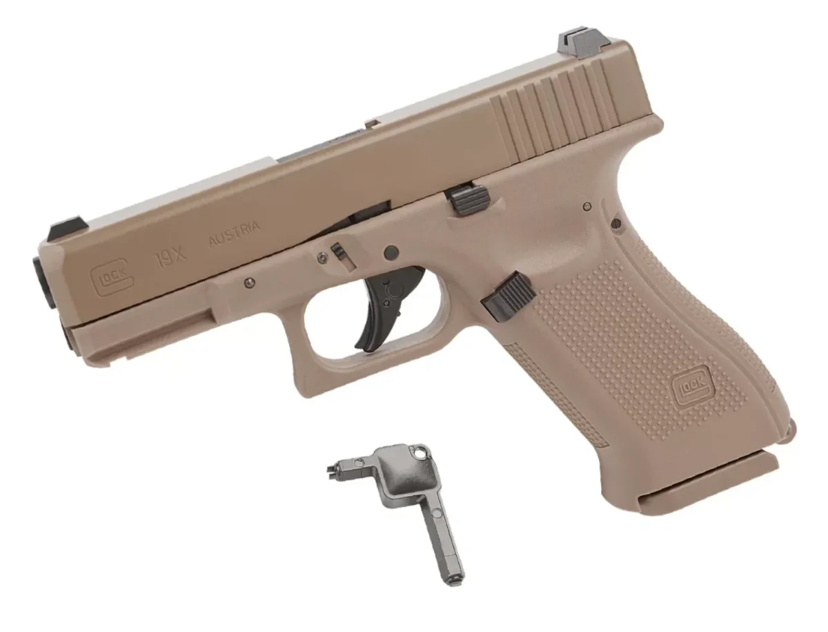 Pistola Umarex Glock 19X full Metal CO2 Blowback .177 BB Gun, Tan Cal 4,5 - Imagen 3