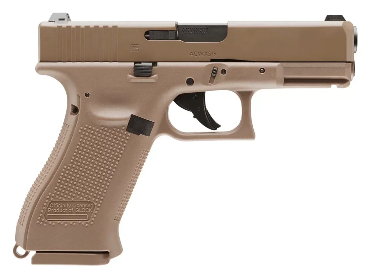 Pistola Umarex Glock 19X full Metal CO2 Blowback .177 BB Gun, Tan Cal 4,5 - Imagen 4