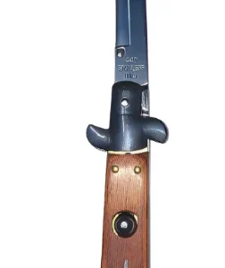 Navaja Automática Stiletto Grande Mango Madera Marrón