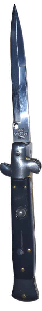 Navaja Automática Stiletto Grande Mango Negro - Imagen 4
