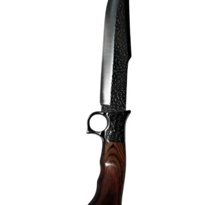 Cuchillo Camping Tactico Orificio Para Dedo Con Estuche Marrón