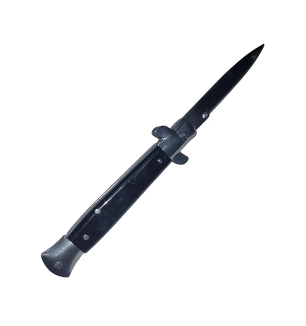 Navaja Automática Stiletto Pequeño Mango Negro - Negro - Imagen 4