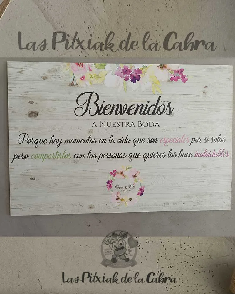 Cartel Bienvenida Óscar&Cali Horizontal