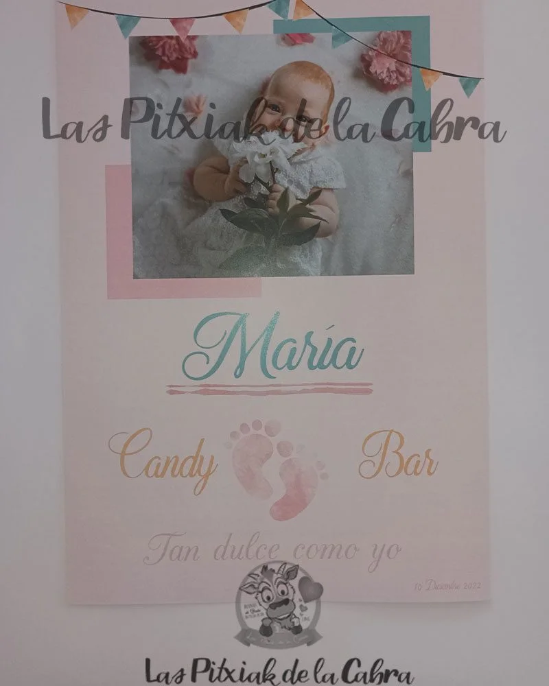 Cartel Mesa Dulce Bautizo María - Imagen 2
