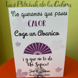 Cartel Abanico Morado