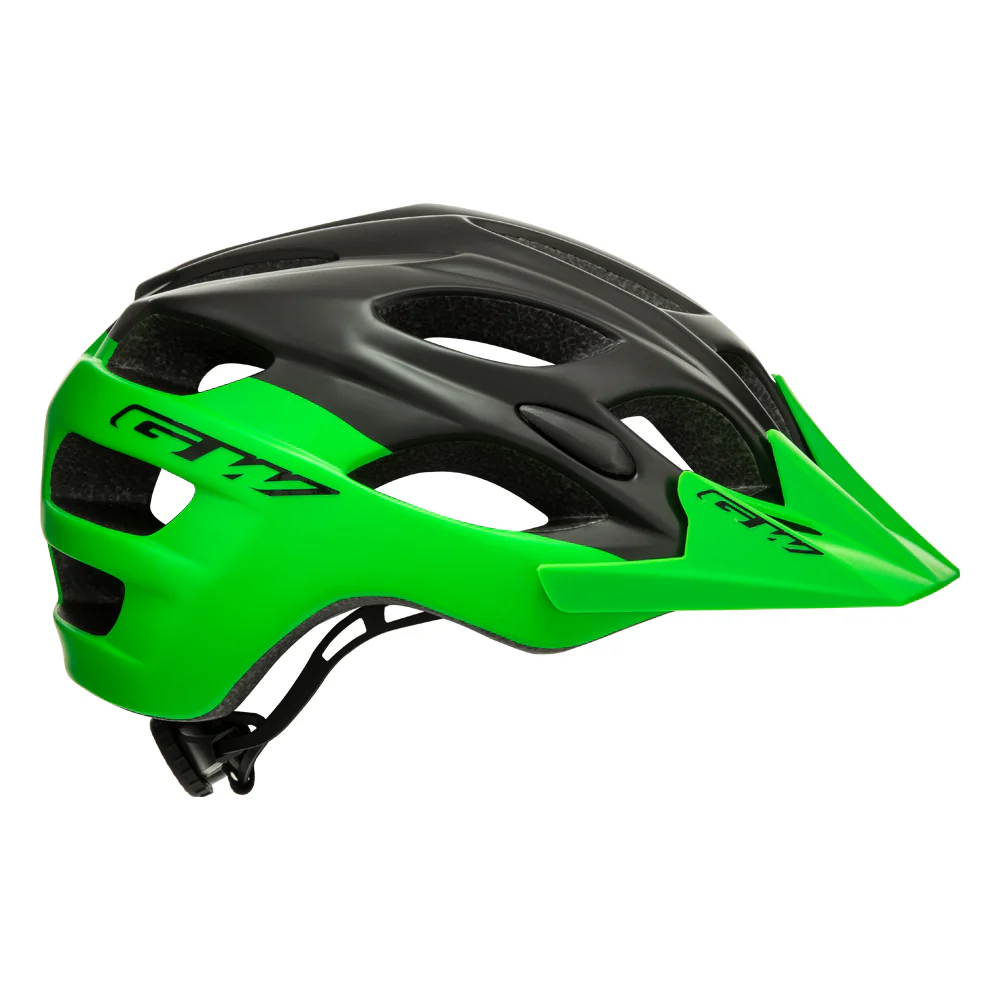 Casco Enduro MTB  GW-015 Negro Mate Verde - Imagen 2