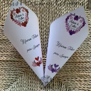 Conos corazón en dos colores