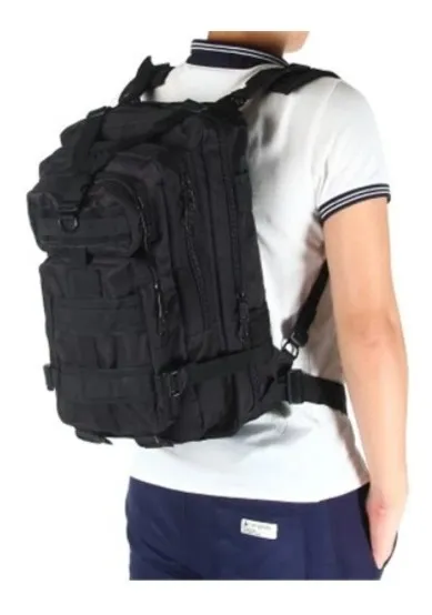 Mochila Militar Negro Táctica 30 Lts / Hiking Outdoor - Imagen 3
