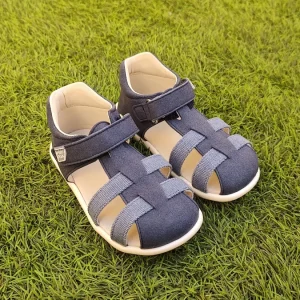 Sandalias Barefoot Piruflex PIEL SUEDE 15 AZUL PIEL