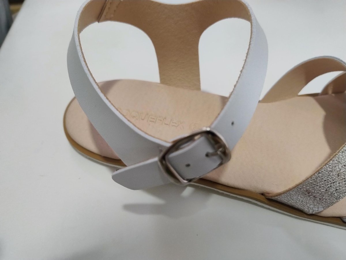 Coqueflex sandalias barefoot 15531 blanco y brilli adulto y niño - Imagen 4