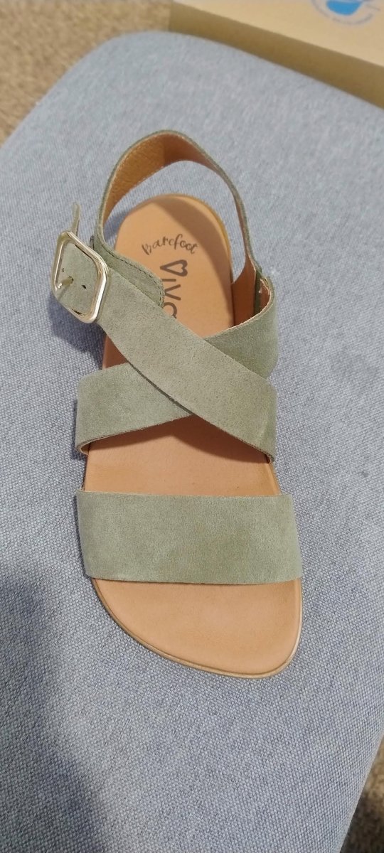 Vivant Sandalia Barefoot Lino – Serraje kaki - Imagen 3