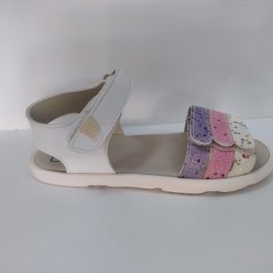 Piruflex sandalias respetuosas blanco y brilli doble ajuste