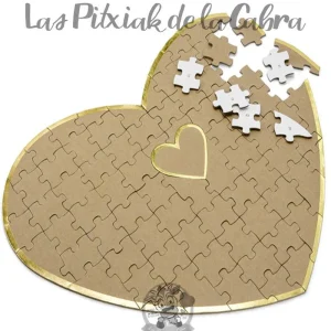 Puzzle corazón para firmas kraft