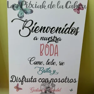 Cartel Boda Bienvenidos Sarabel