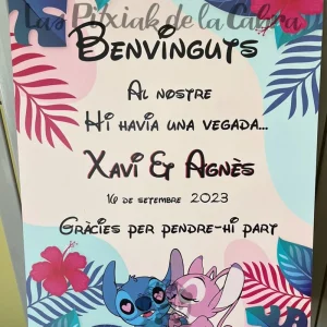 Cartel Bienvenida Stich y Ángel