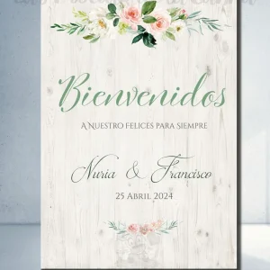 Cartel Bienvenidos a nuestra boda