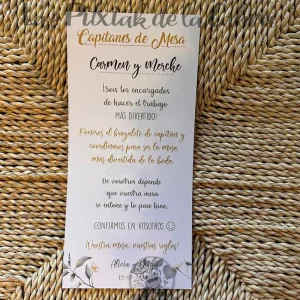 Capitán de Mesa sencillo boda