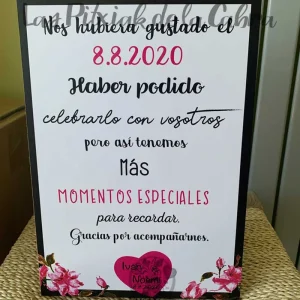 Cartel Cambio Fecha Boda