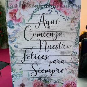 Bienvenidos Felices para siempre Floral