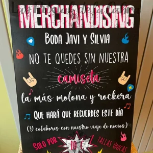 Cartel Merchandising boda rockera