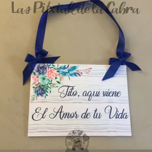 Cartel boda azul del mar