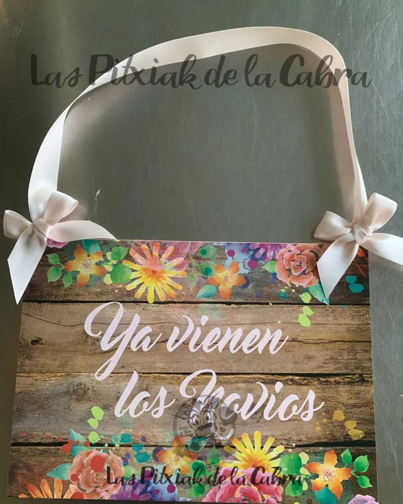 Cartel amor de tu vida madera rústica - Imagen 3