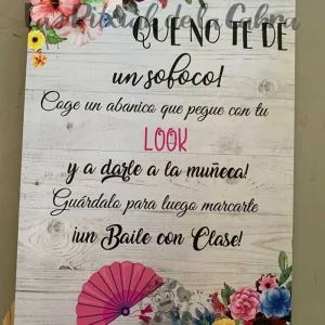 Cartel Abanico Flores Colores