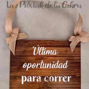 Cartel última oportunidad para correr boda