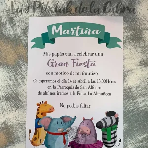 Invitación Bautizo Martina sin sobre
