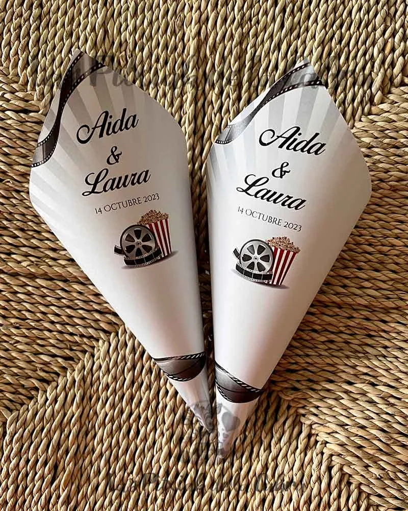 Conos para boda de cine