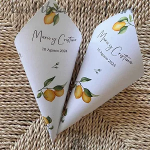Cucurucho para bodas diseño de limones