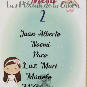 Seating Comunión Niña