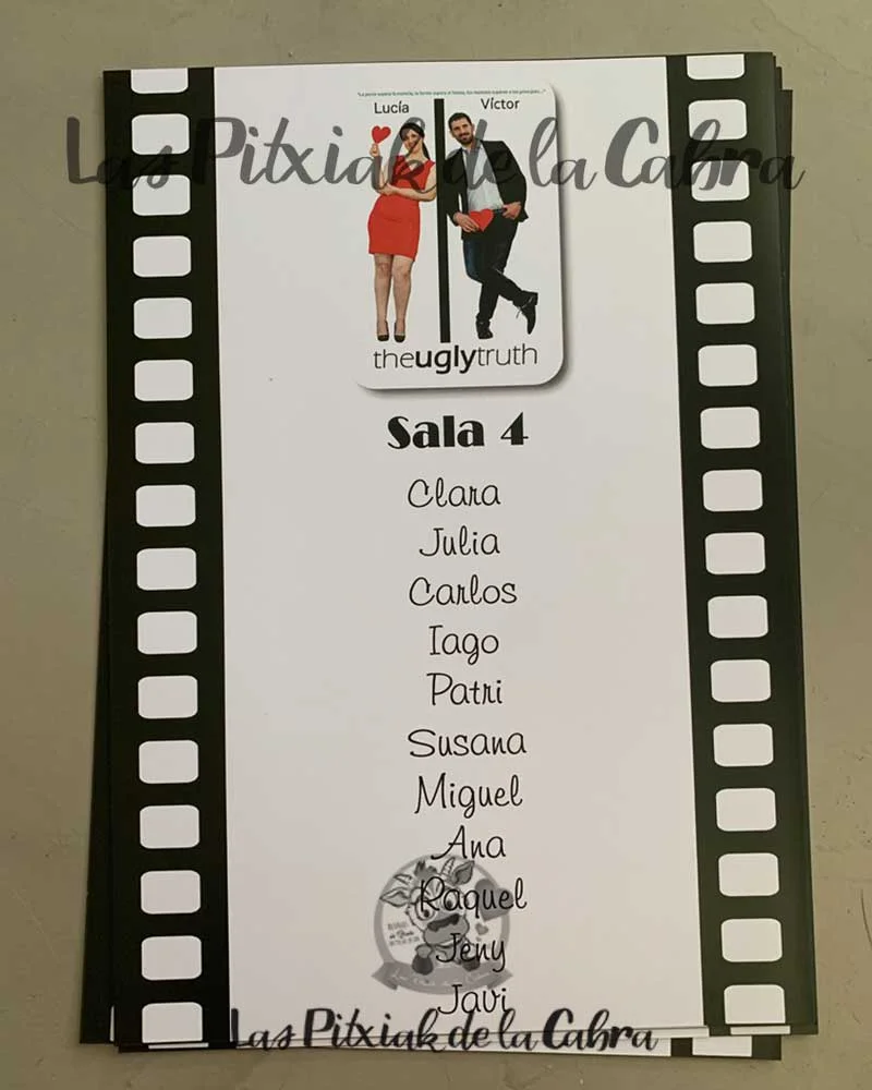 Seating de Cine bodas temáticas - Imagen 3