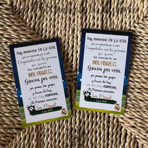 Tarjetas de agradecimiento Futbol Real Madrid