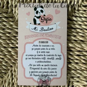 Tarjeta de Agradecimiento Bautizo Sofia